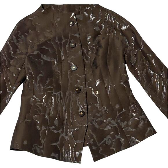 NWT Escada Jacket - Black Metallic 3/4 Sleeve - Size 10 - Picture 13 of 16